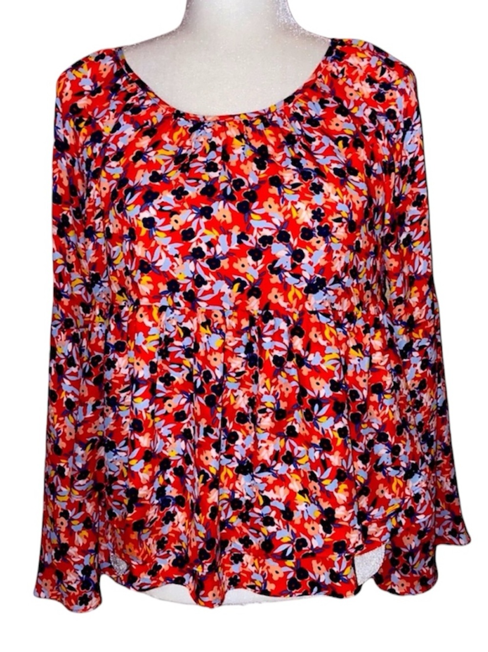 Copper Key Vibrant Multi Colored Flowered Blouse